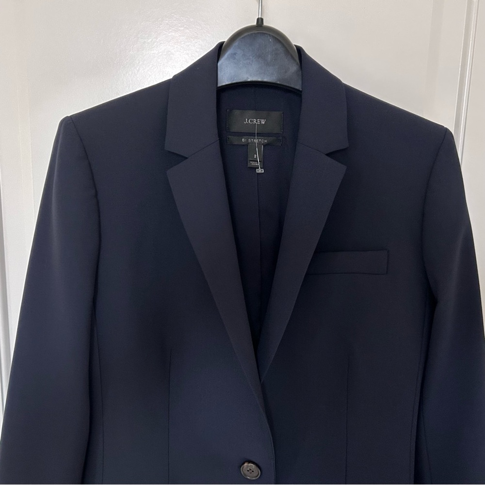 NEW J. CREW NAVY BI-STRETCH CAMPBELL BLAZER SIZE 2 - Picture 3 of 8